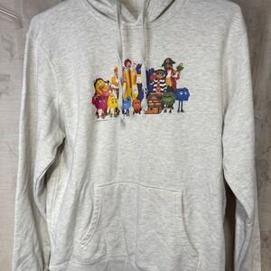 McDonald Vintage light grey hoody. Size Large Grimace Hambulger